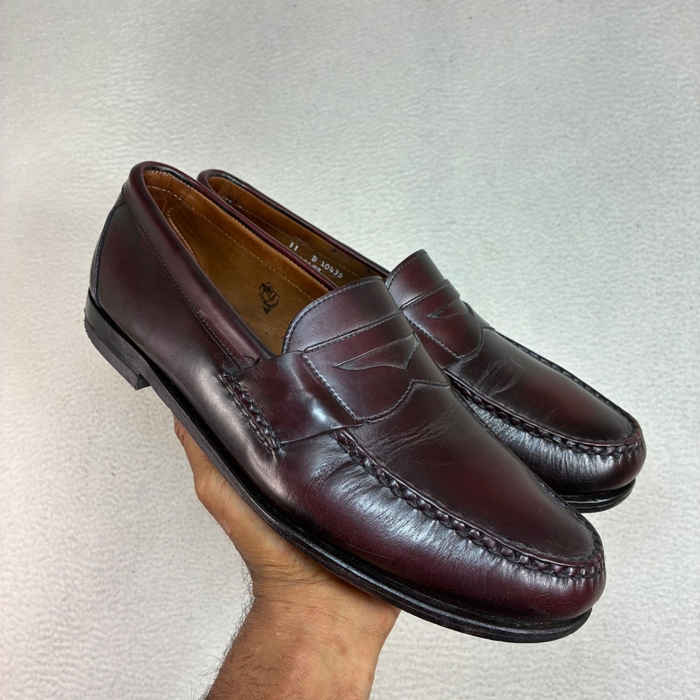 Allen Edmonds Walden Penny Loafers Men 11 Brown Leather Business Dress Made USA